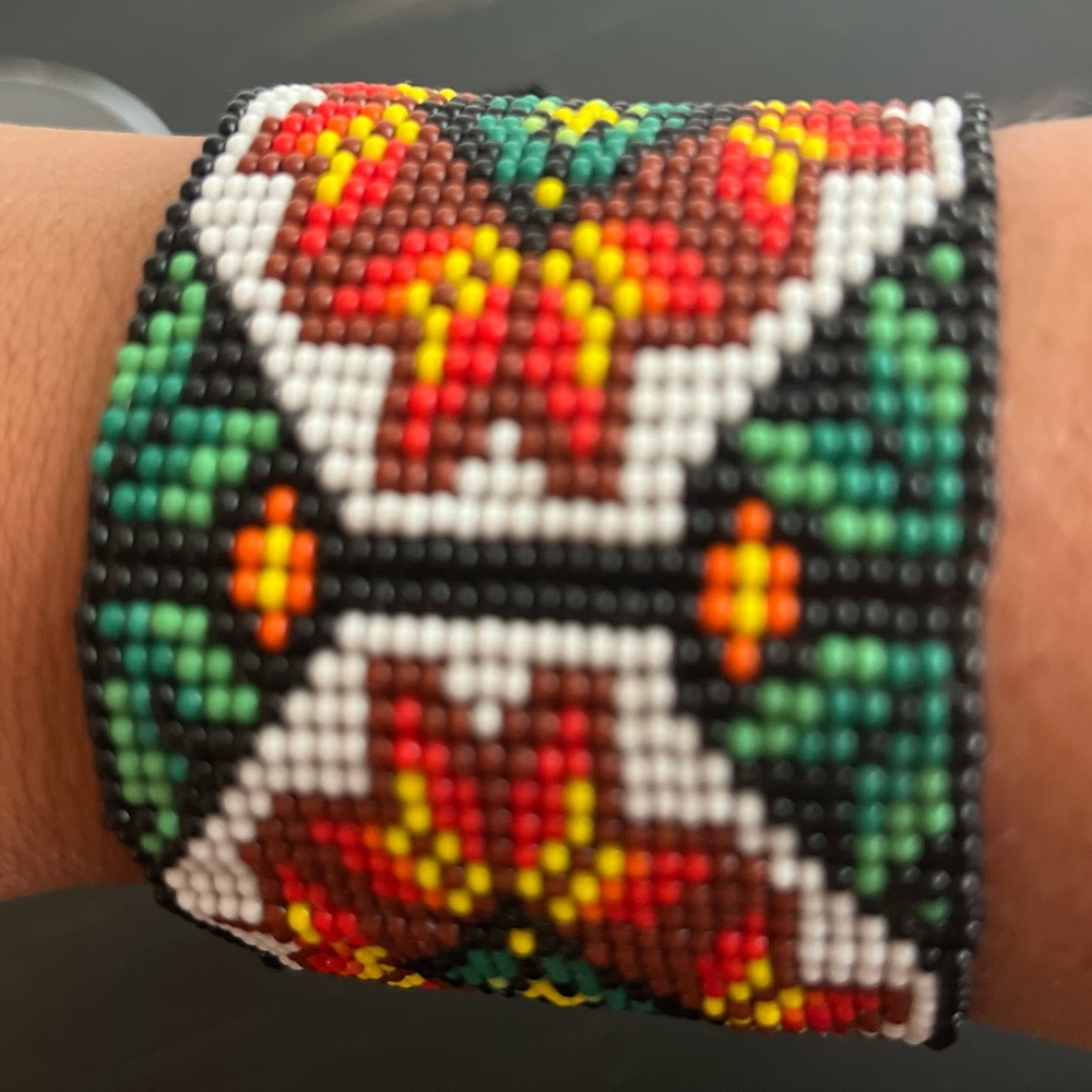 Geometric Huichol Mexican Handmade Bracelet & keychain,